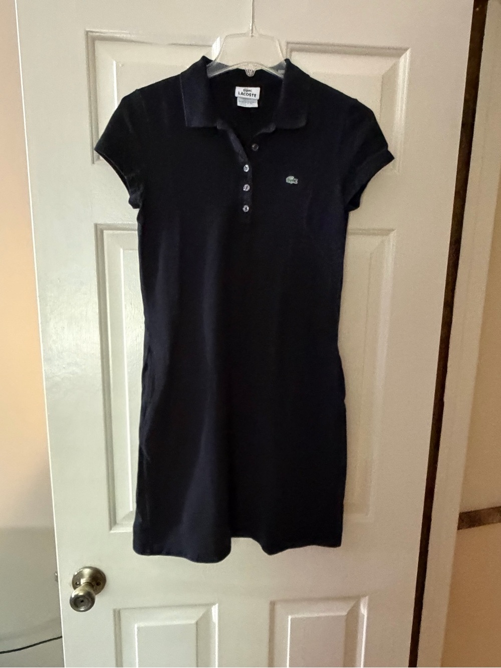 Lacoste Black Polo Mini Dress Size 38 Stretch Cotton